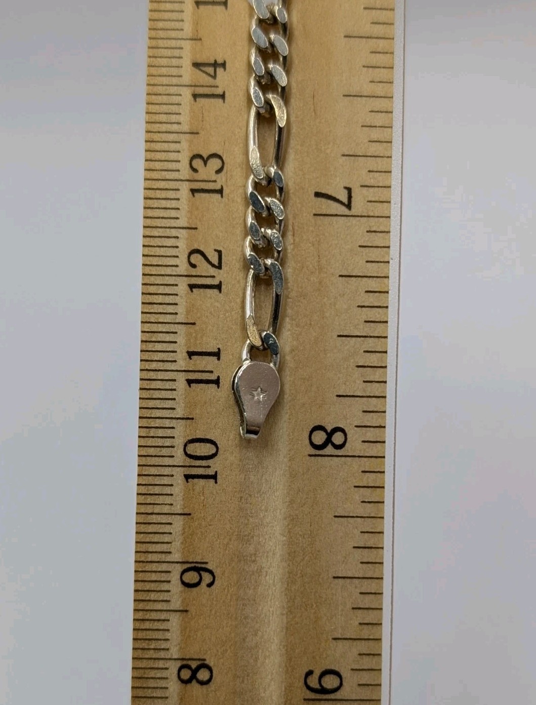 Signed Vtg Sterling Silver 4.3mm Figaro Italian Chain Unisex 925 Bracelet 7 7/8″
