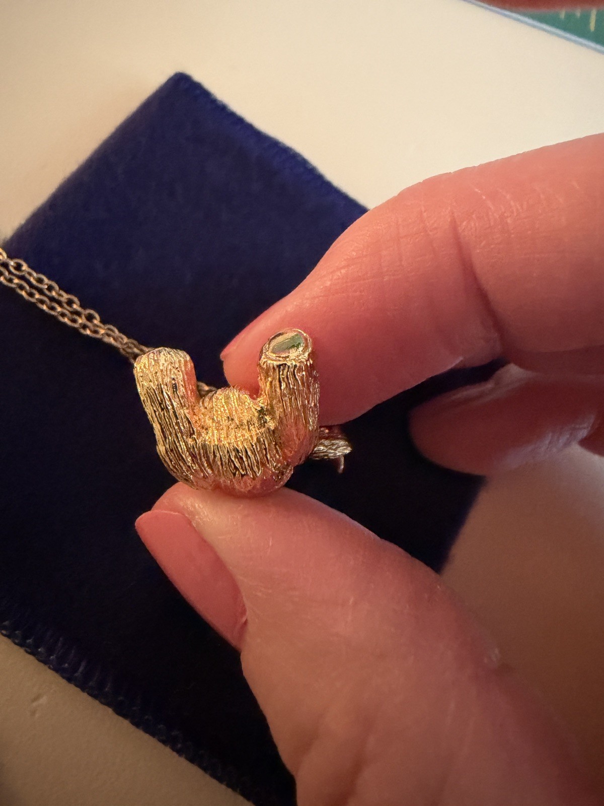 Vintage Franklin Mint 24kt Gold Plated 1978 Teddy Bear Pendant