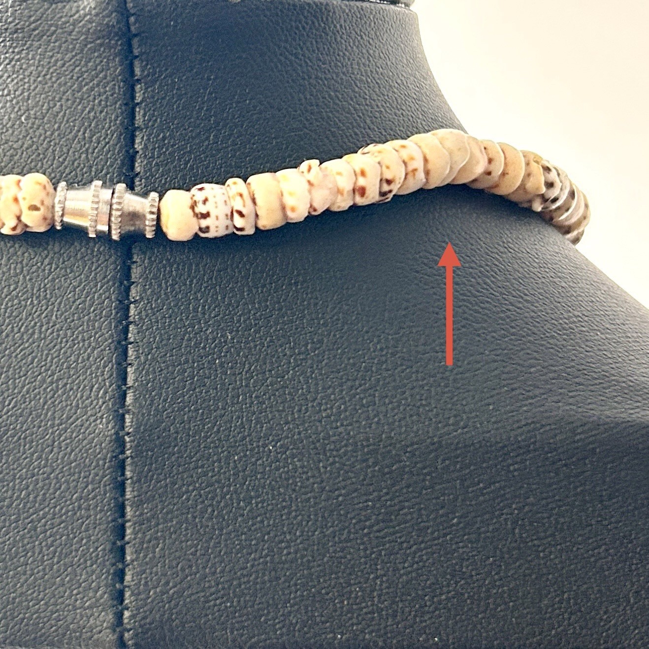 Vintage Puka Shell Necklace 16 In Silver Tone Clasp 70s Hawaii Surfer