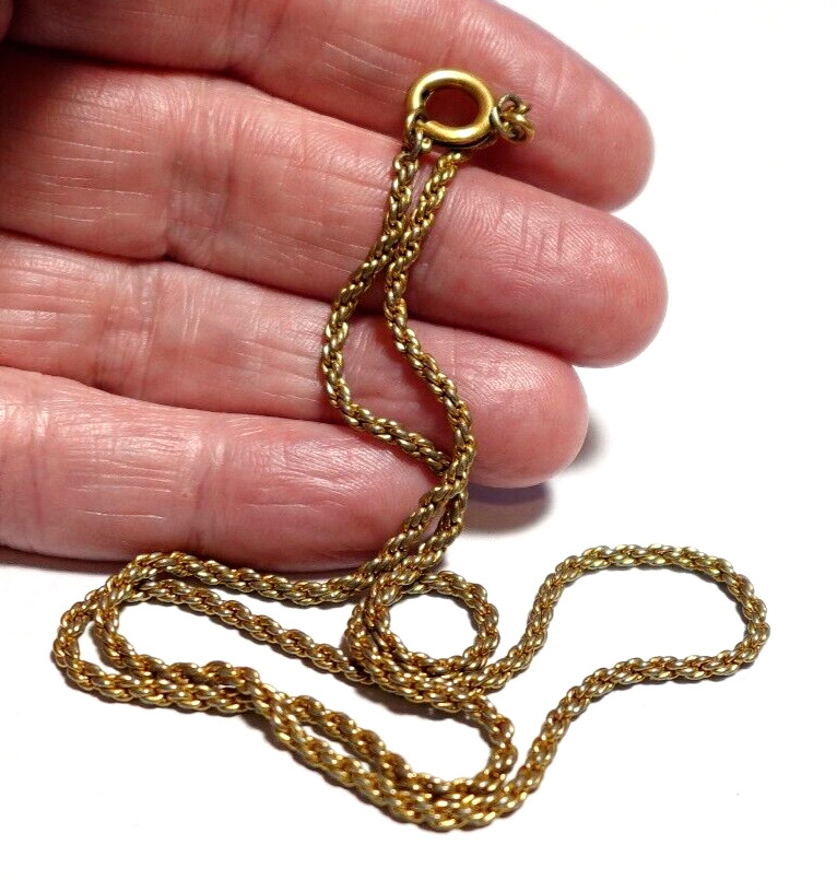 GOLD FILLED CHAIN LINK NECKLACE VINTAGE 16″ 7 GRAMS J-878