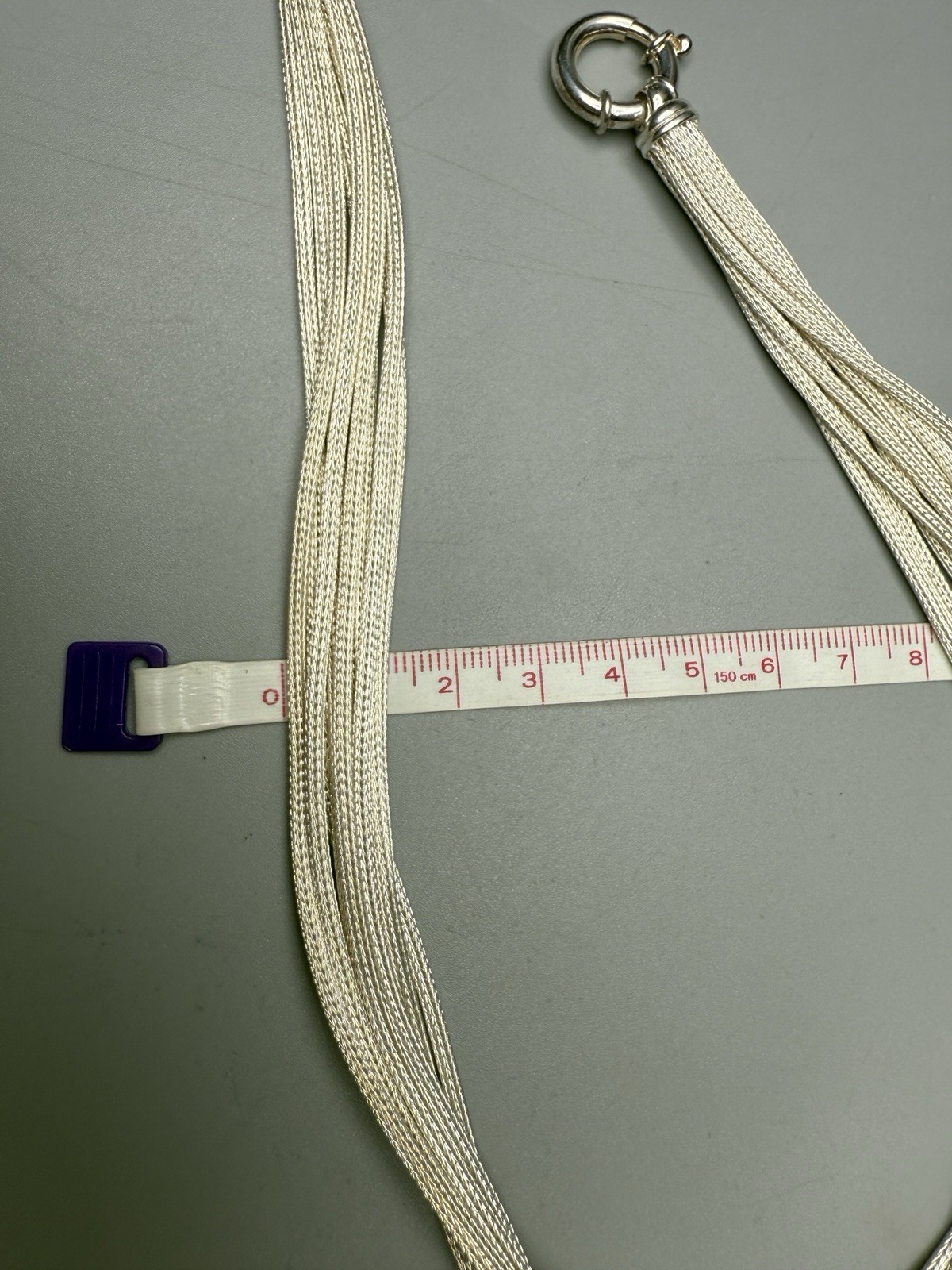 925 Sterling Silver Necklace Woven Knot Eight Strand Wheat Chain 16” 50g Choker