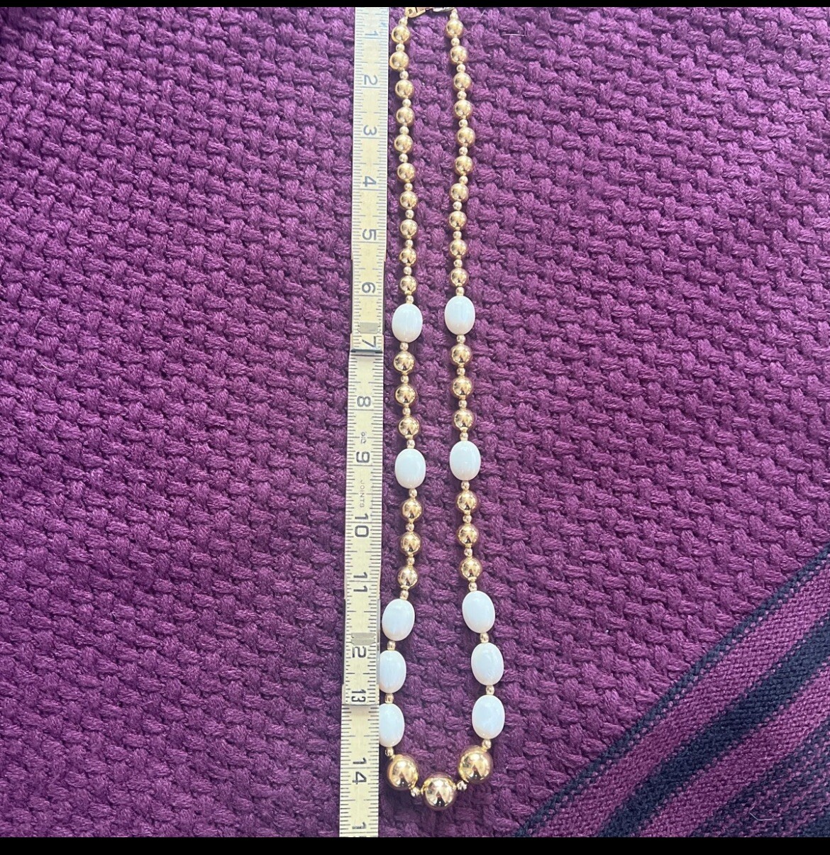 Vintage Napier Ivory and Gold Beaded Statement Necklace