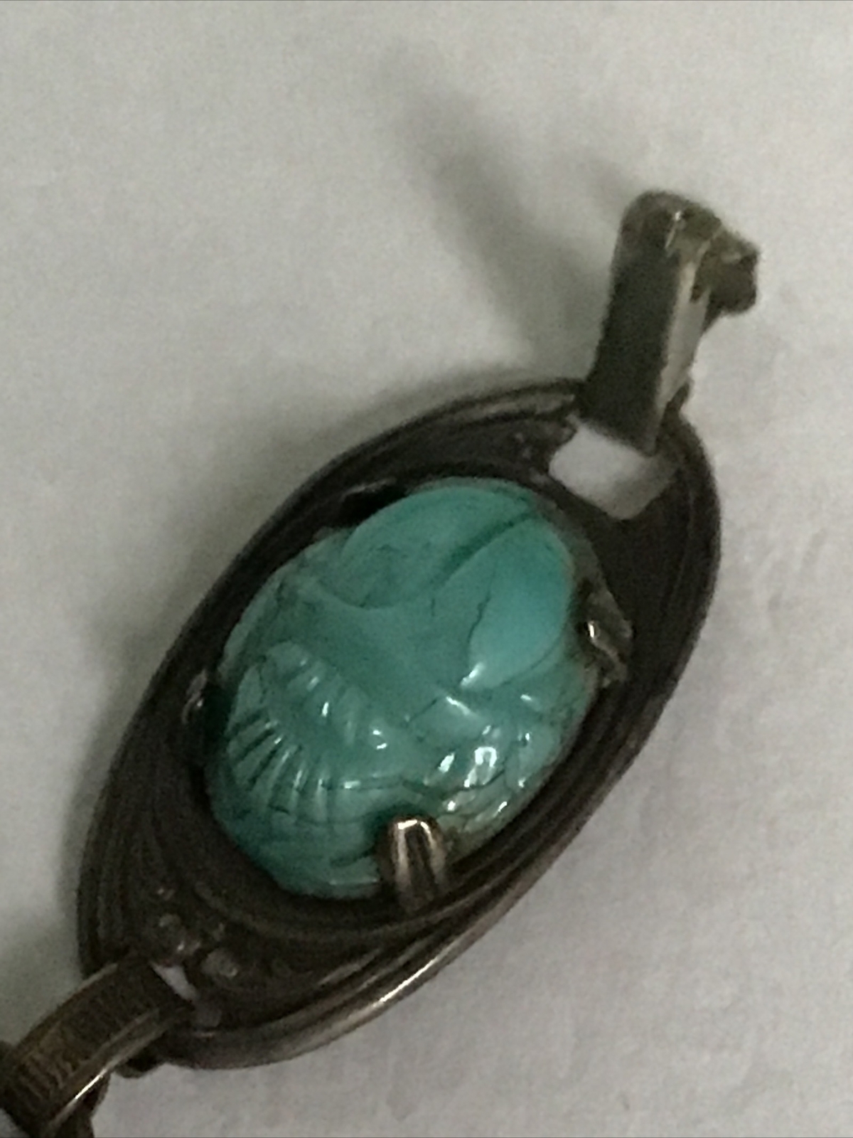 Art Deco Egyptian Revival Matching Scarab Beetle Bracelet/Sterling Ring/Earrings