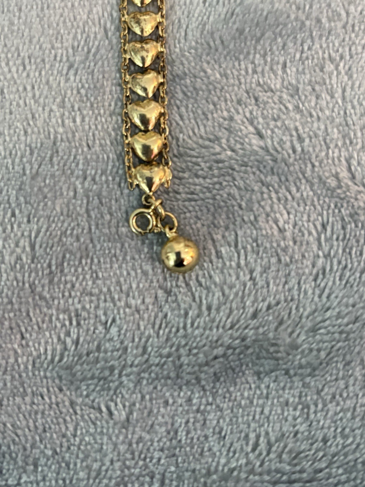 vintage sterling silver Puff Heart bracelet 925 vermeil Artisan Heart Hang Tag