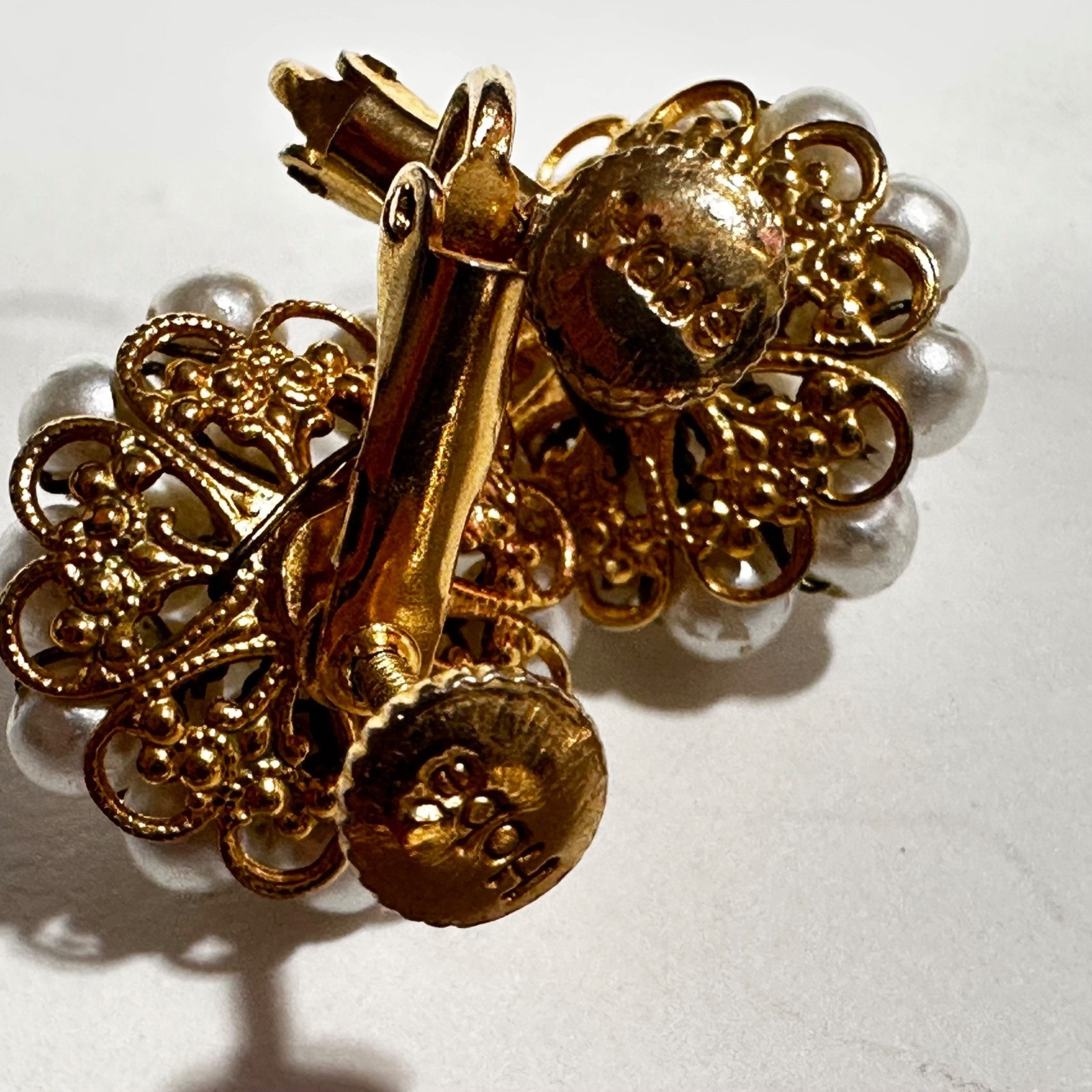 Vintage Hobe Faux Pearl Cluster Earrings Combo Clip On Screw Back Old Money