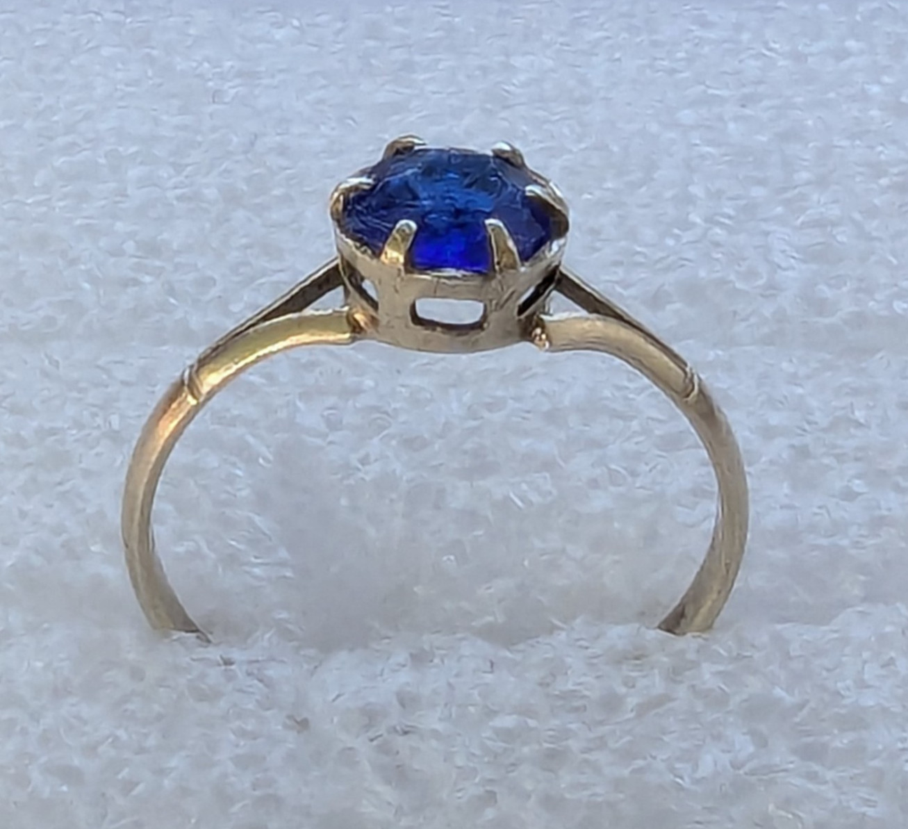 Vintage Soviet USSR ring sterling silver 875 ⭐ Size 10.5 Weight 1.63 g Blue gem.