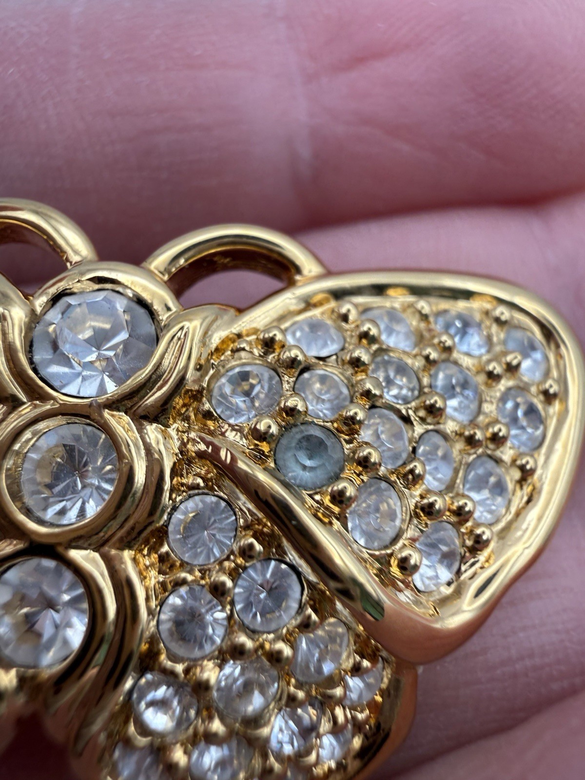 Swarovski Brooch Lot Butterfly Double Heart Gold Silver Tone