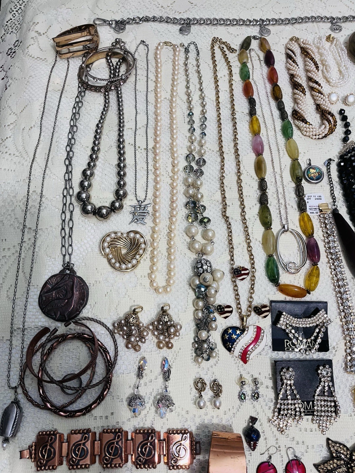 Mixed Lot Vintage Costume Rhinestone Jewelry Mod Retro Trifari Monet Renior