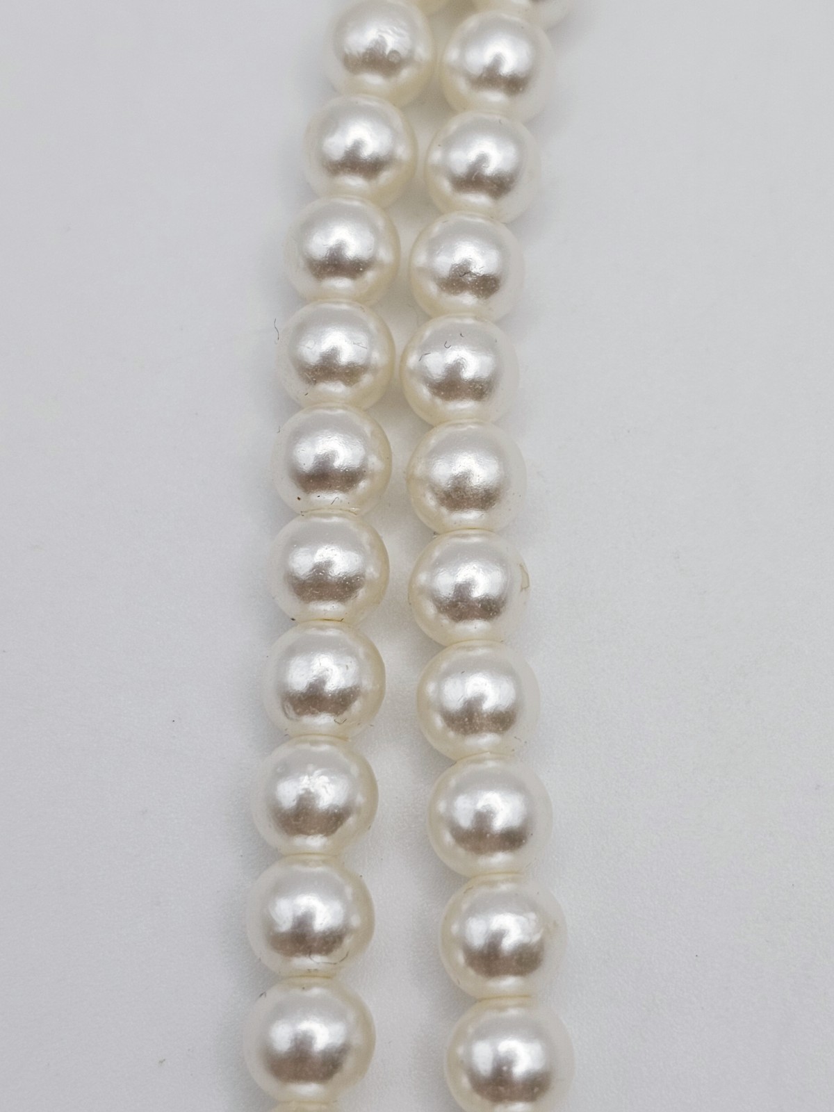 Vintage Unsigned Faux Pearl Choker Necklace Teardrop Pendant Rhinestone Costume