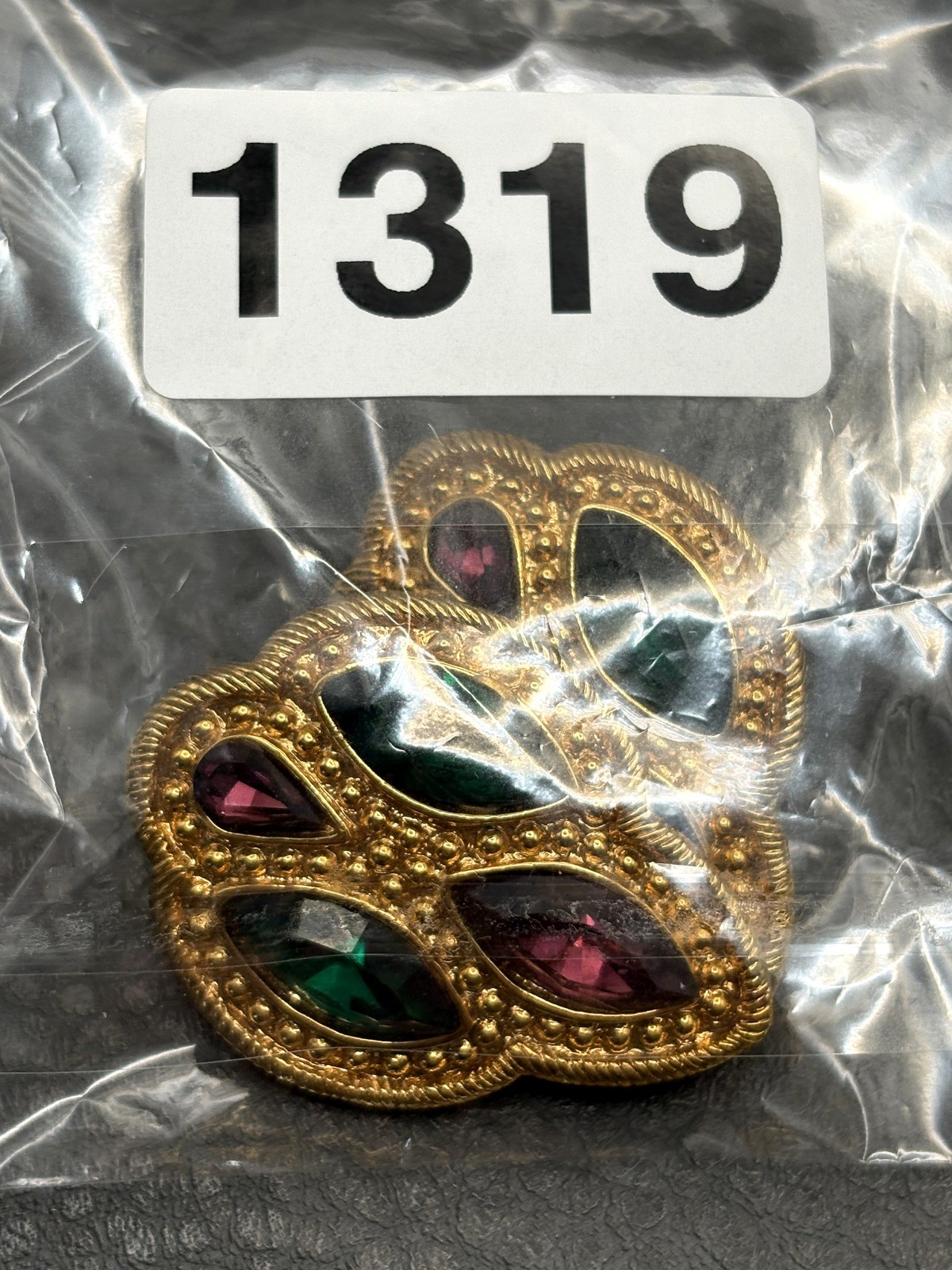 VTG 80s Napier Byzantium Swarovski Crystal Pierced Earrings Bold Runway