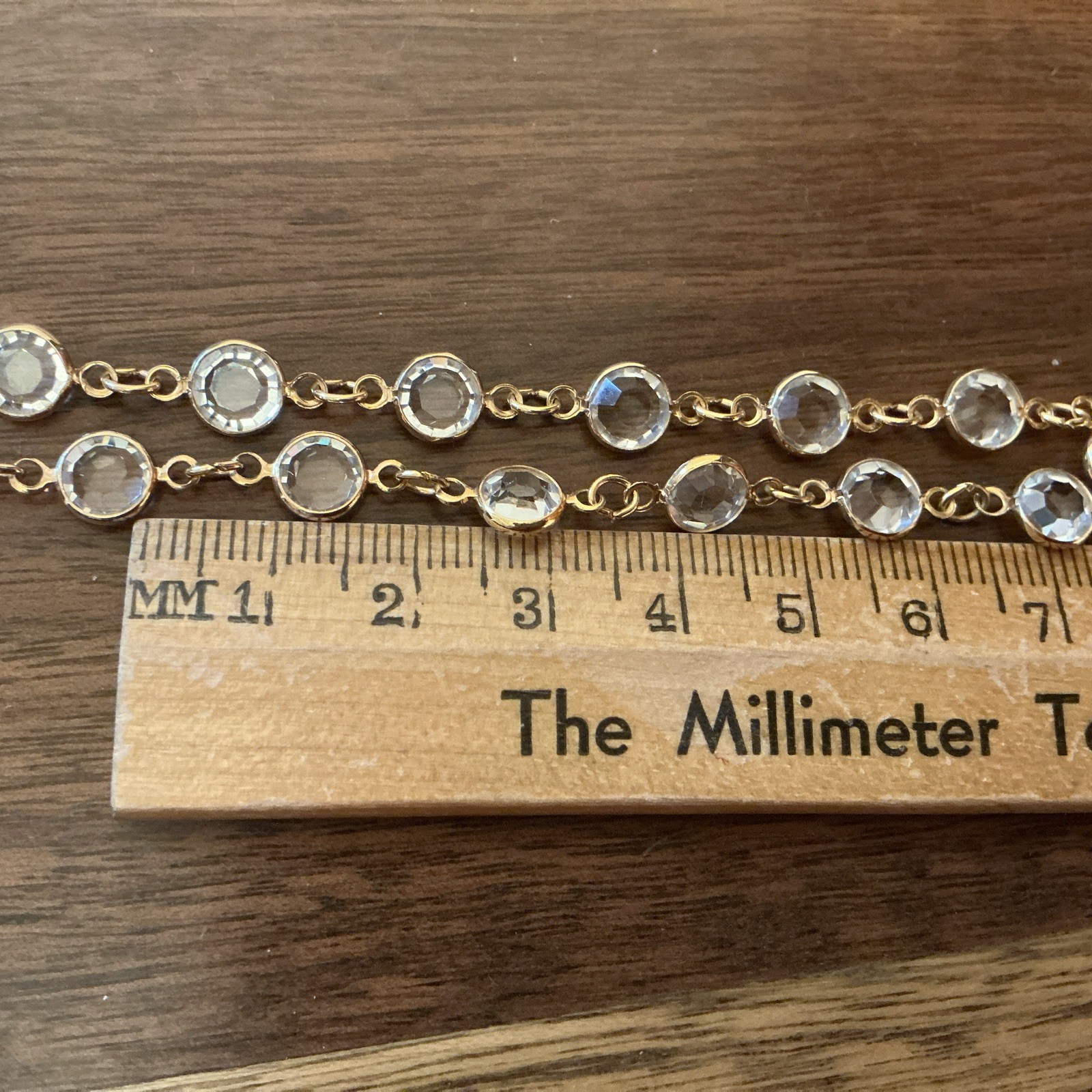 Vintage Swarovski Clear Crystal Gold Tone Long Layering Necklace 32″ Tagged