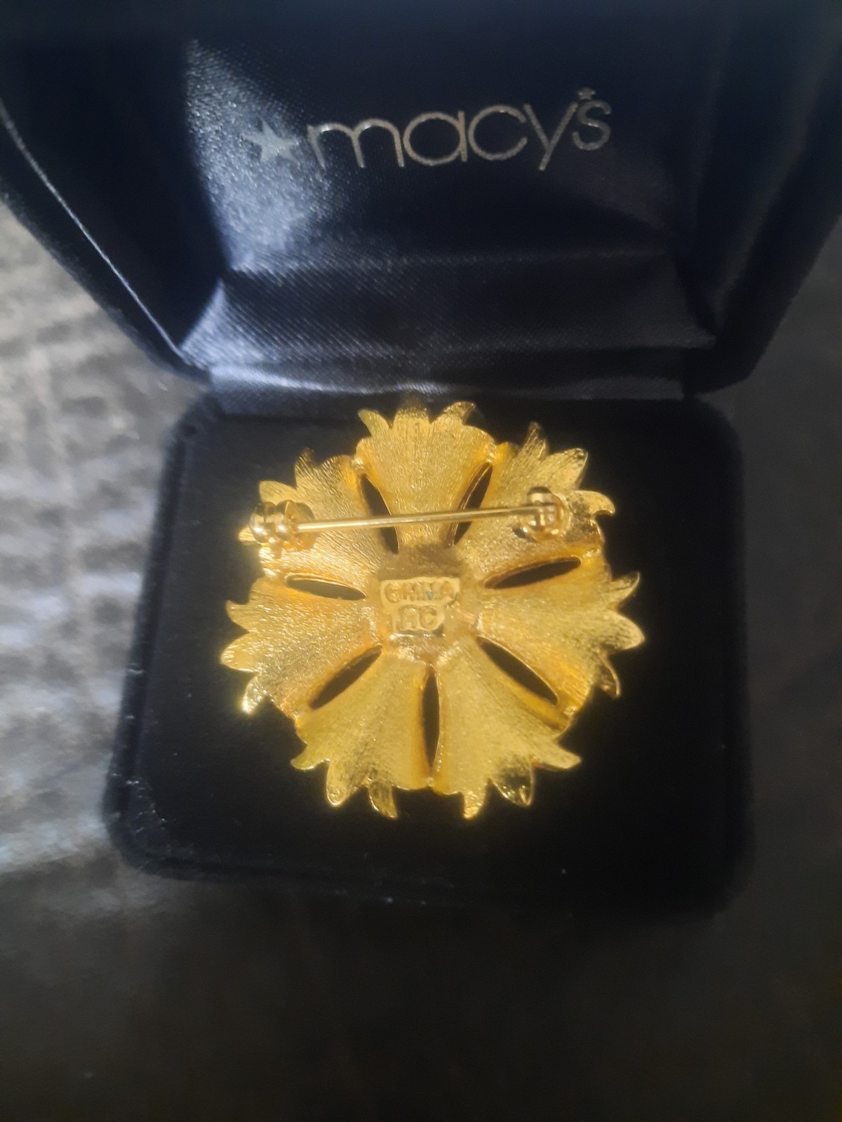 Vintage MMA Russian Imperial Cornflower Brooch/Pin Approximately 1 1/2″ Across
