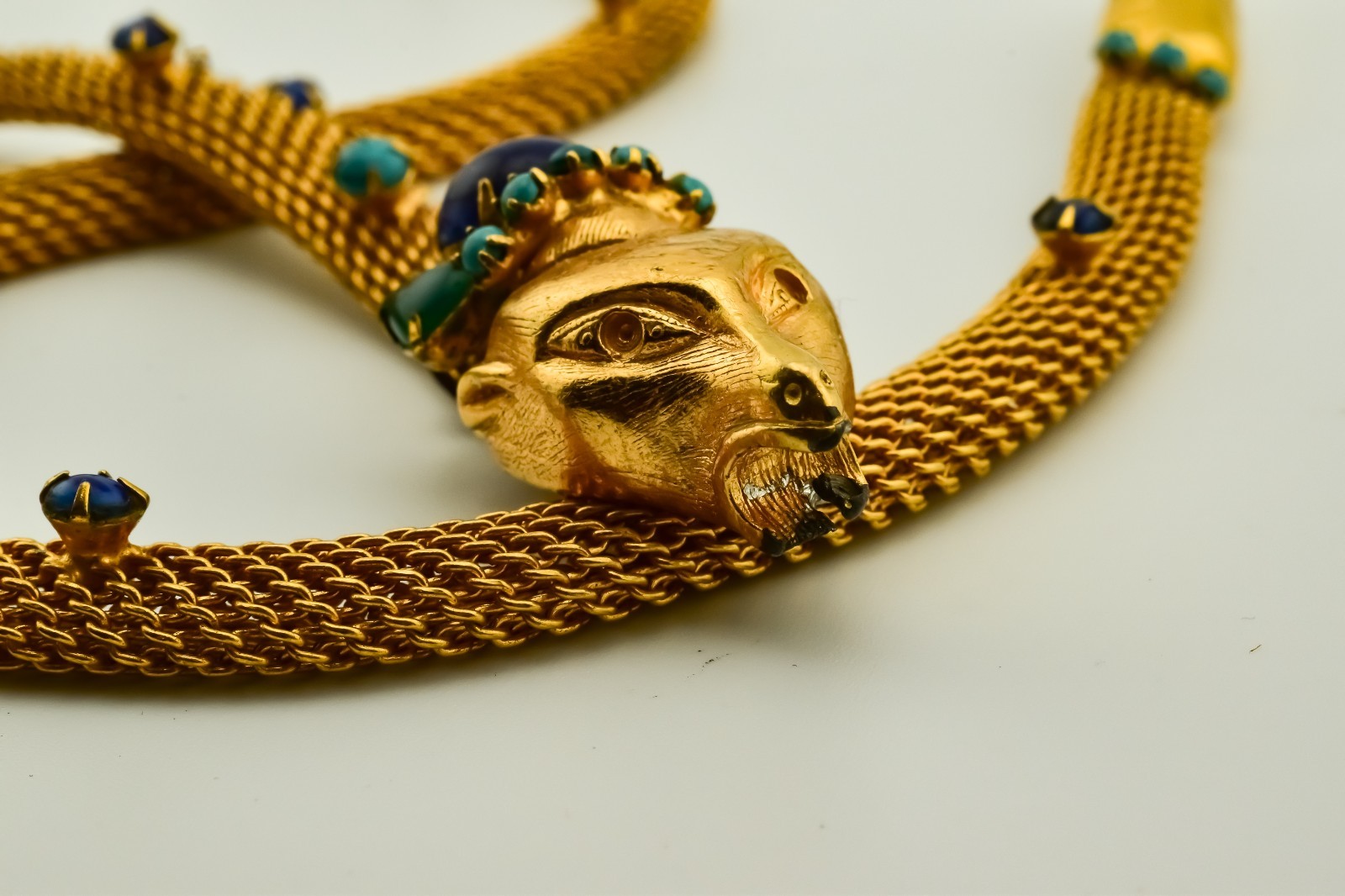 Original by Robert Jeweled Fox Head & Tail Belt Necklace