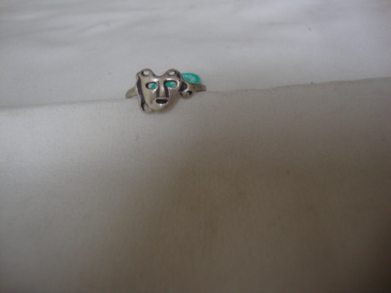 VINTAGE 1980s OPENWORK 3D GREEK DRAMA MASK RING STERLING SILVER STAMP 925 SZ 8