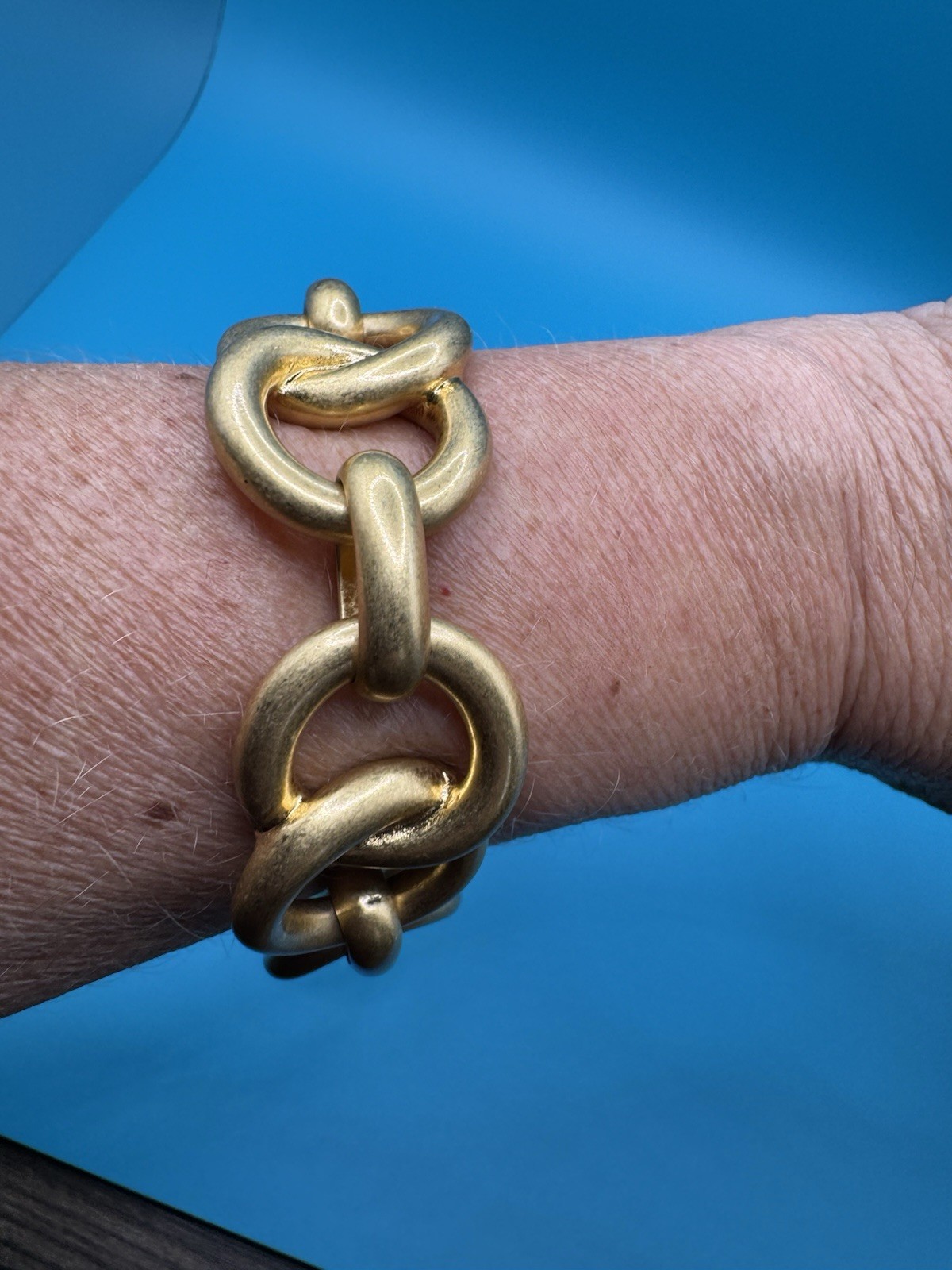 Vintage Stella & Dot Jackie Link Goldtone Adjustable Bracelet Signed
