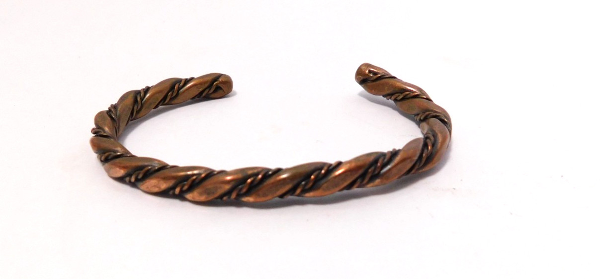 Vintage South Western Twisted Copper Cuff Bracelet
