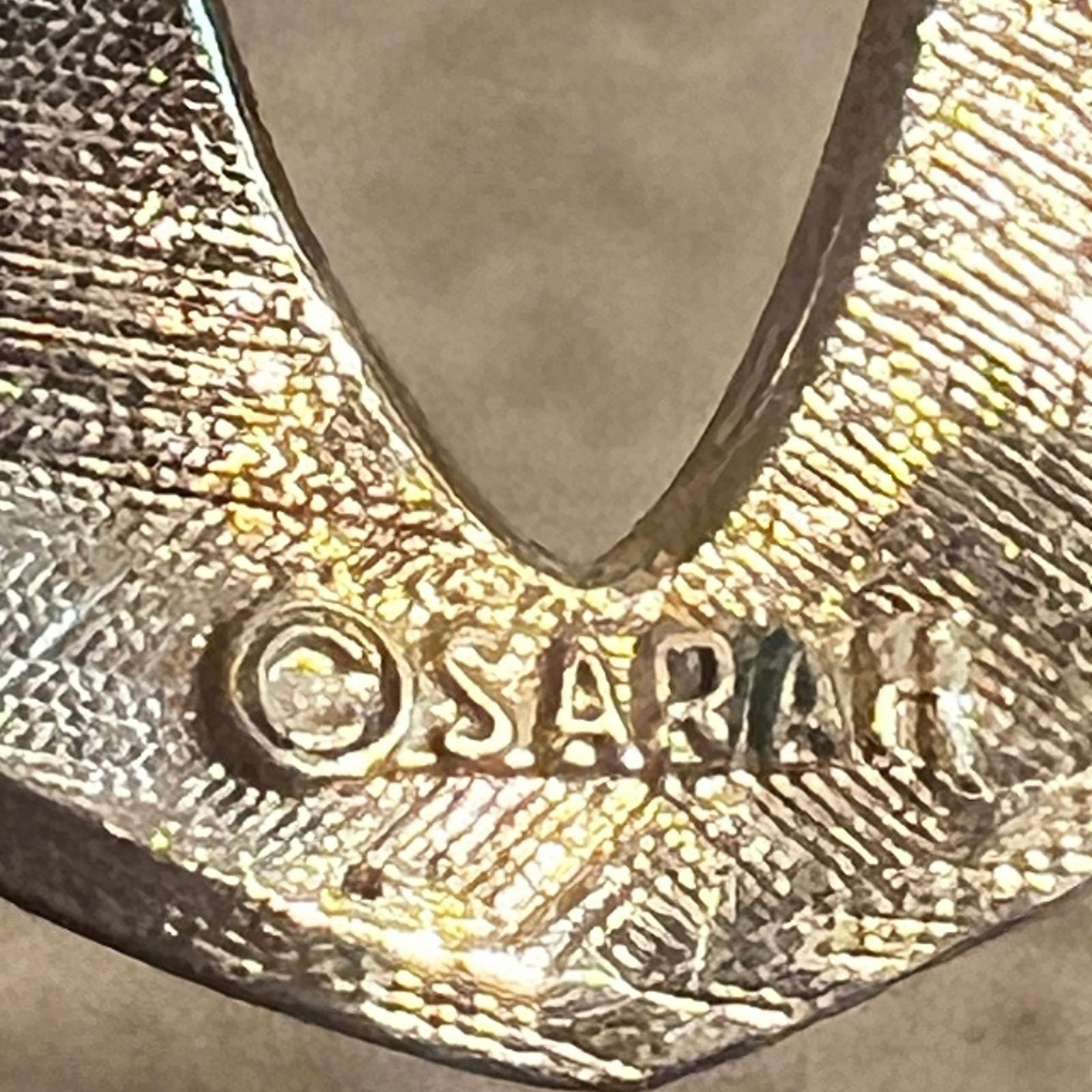 Vtg Sarah Cov Gold Tone Sculptural Wave Hidden Pendant 1970s Modernist
