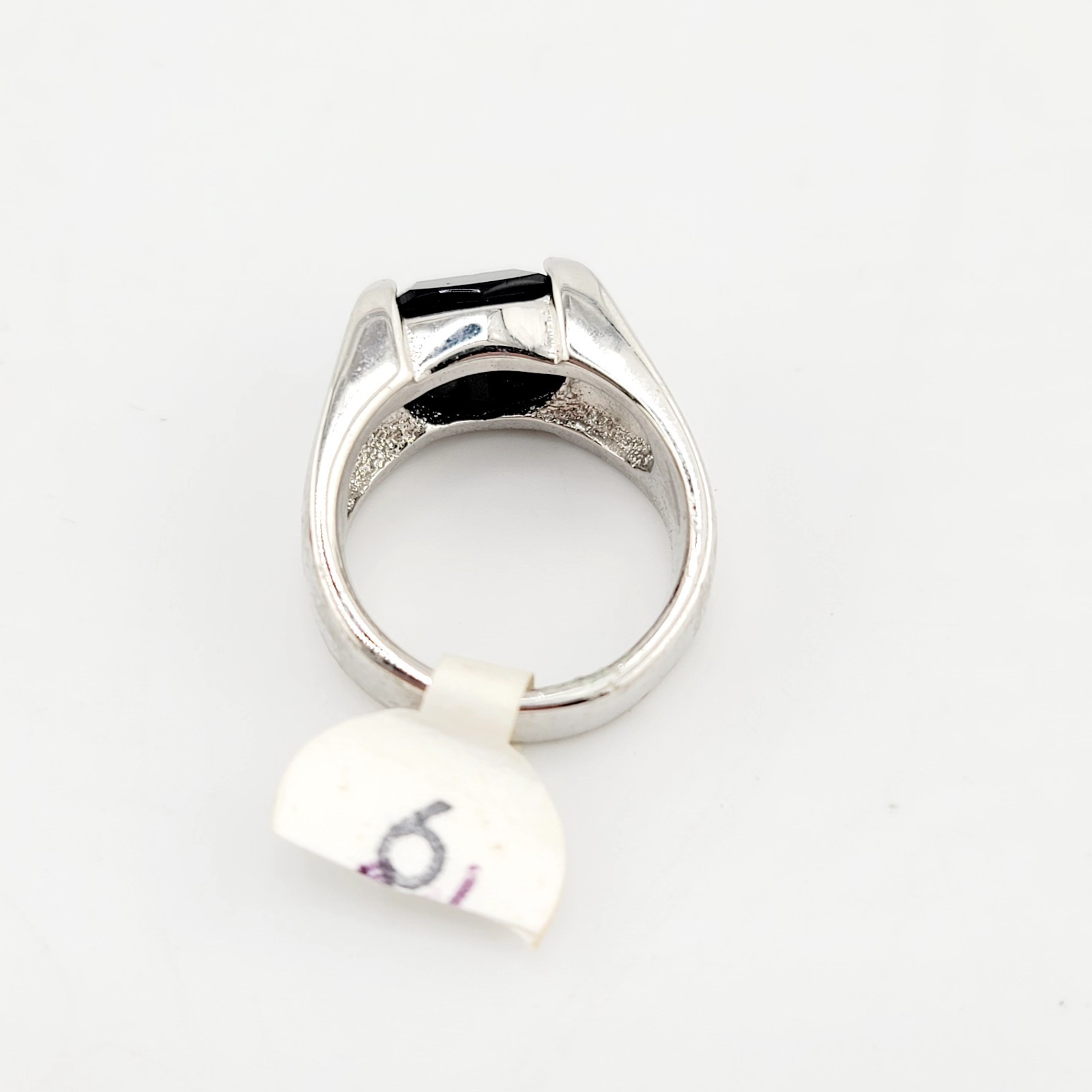 Vtg Sz 6 Ring Band ESPO Unsigned Esposito Black Cubic Zirconia 14KGE Jewelry