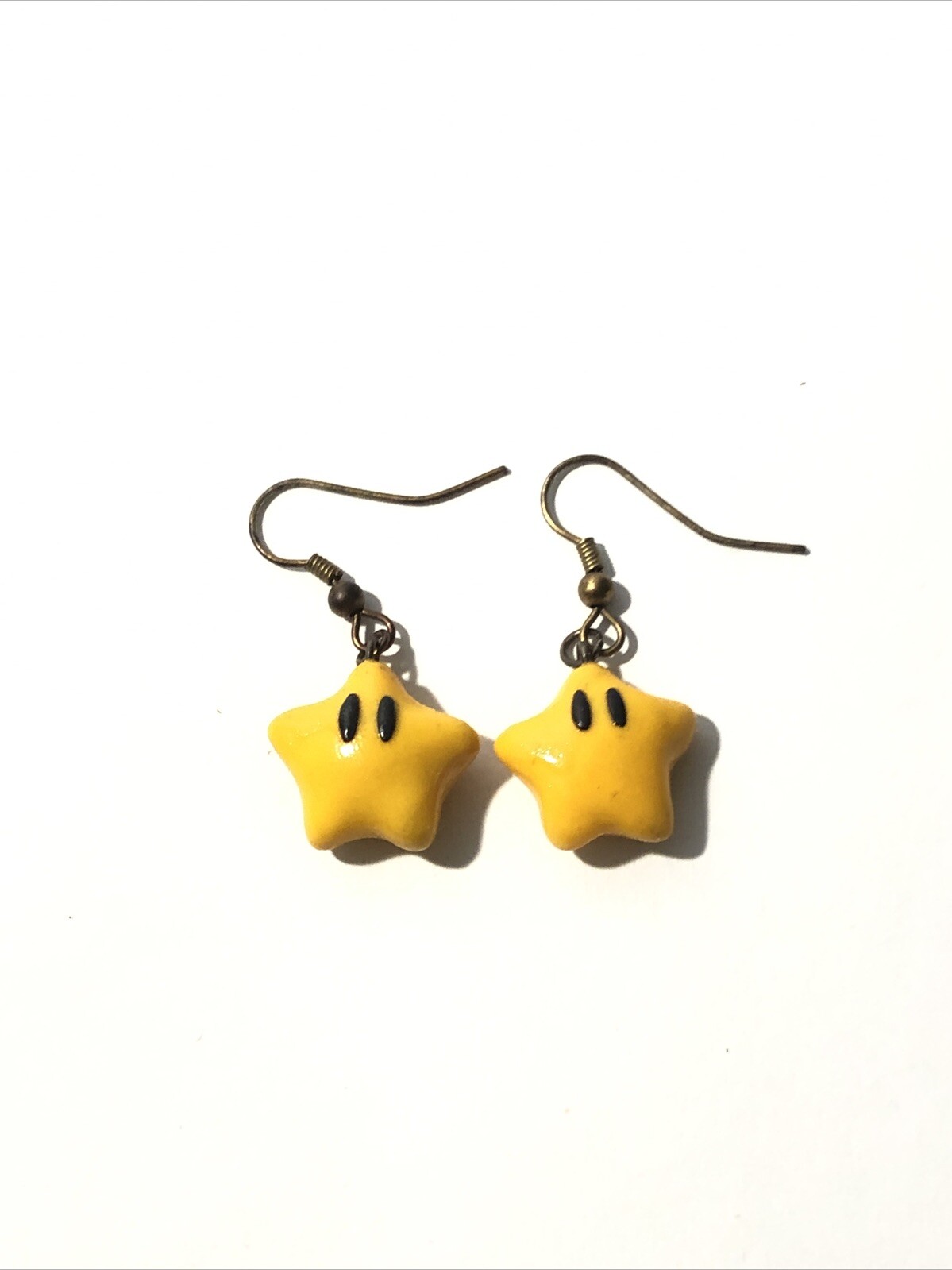 Super Mario Bros Star Dangle Earrings-1.5” Yellow Hook Earrings-Nintendo Jewelry