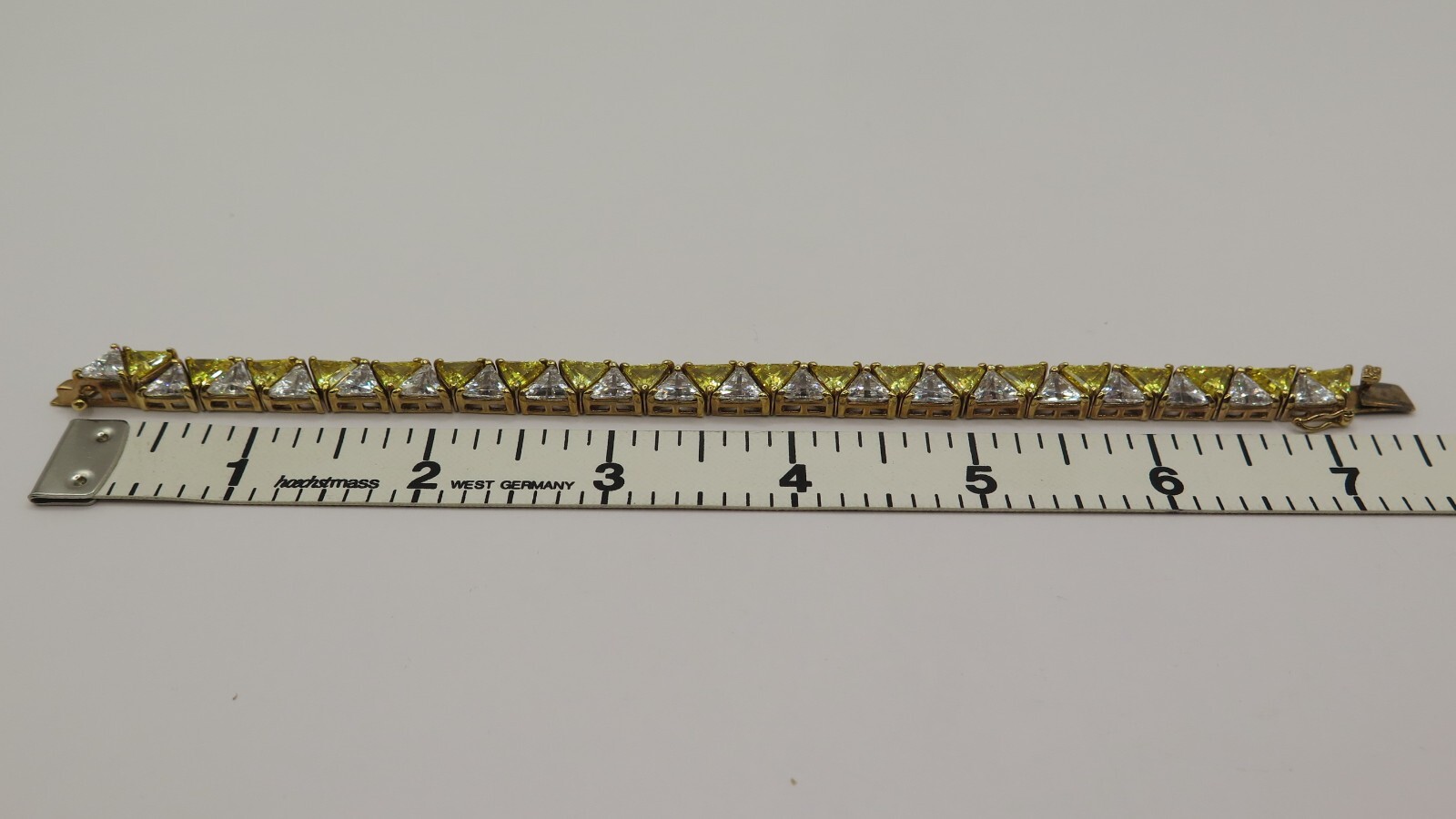 UTC Trillion Cut Tennis Bracelet, Gold Tone