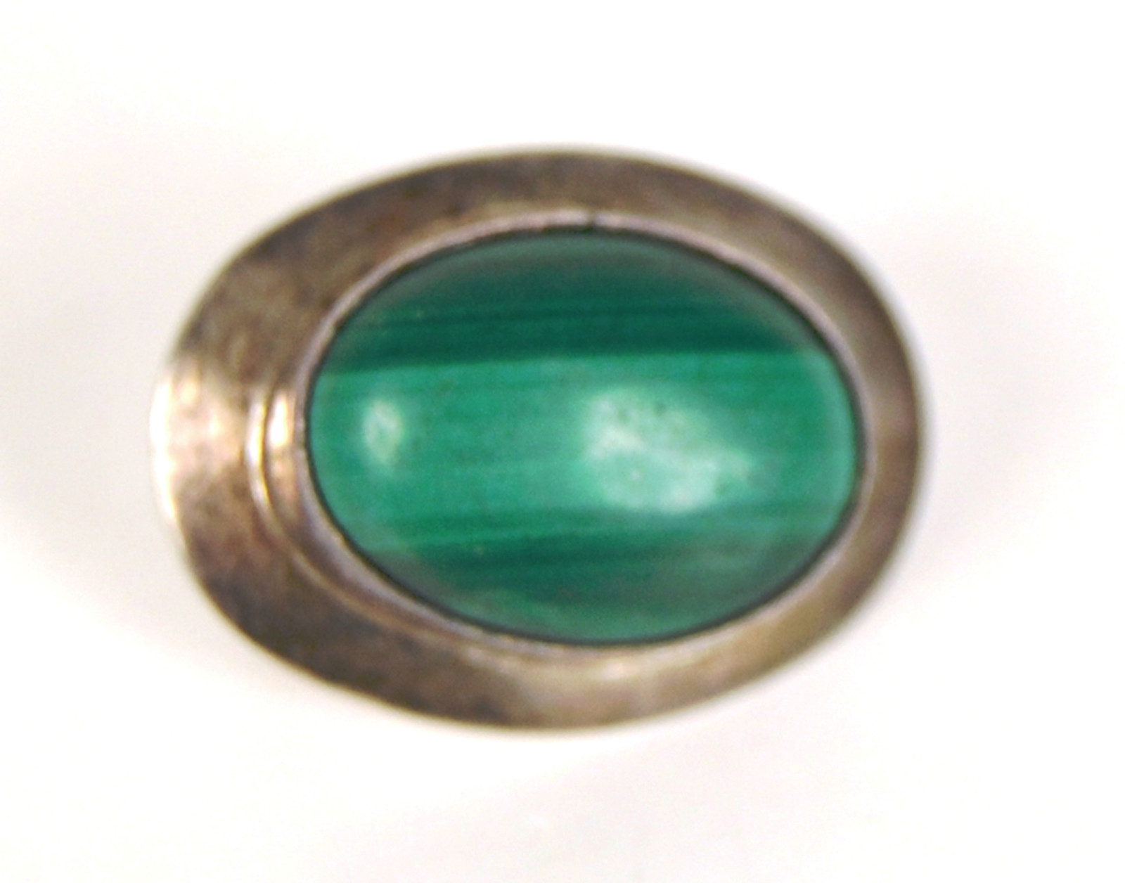 Sterling Slver Malachite Greenpost Earrings Pierced Large Stud