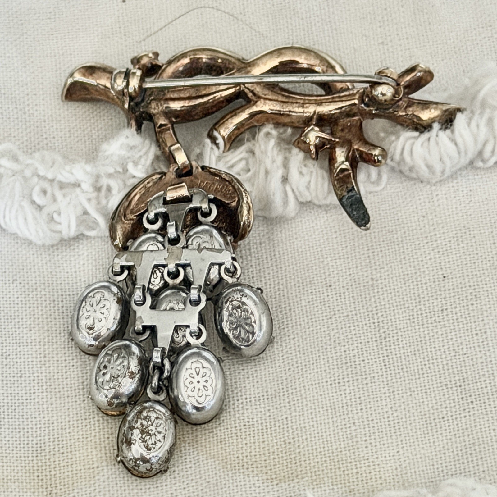 Trifari Grape Cluster Broach Dangles From Branch Patent Pending 1.74” L 2” T