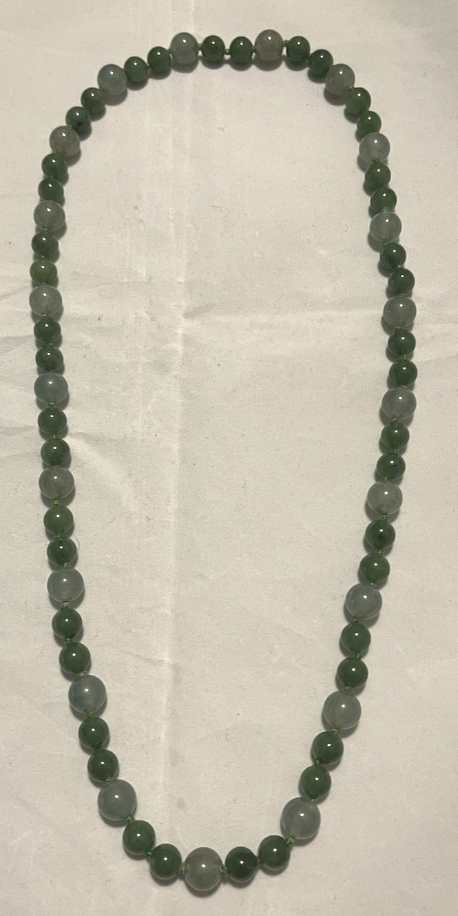 Marilynn Alsdorf Collection Spinach Jade 28″ Necklace from Sotheby’s Auction