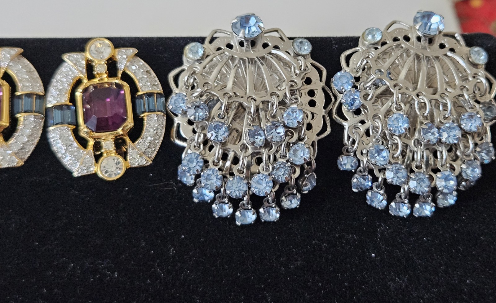 Stunning Lot Clip-On & Screwback Rhinestone Earrings High Quality 50s-80s