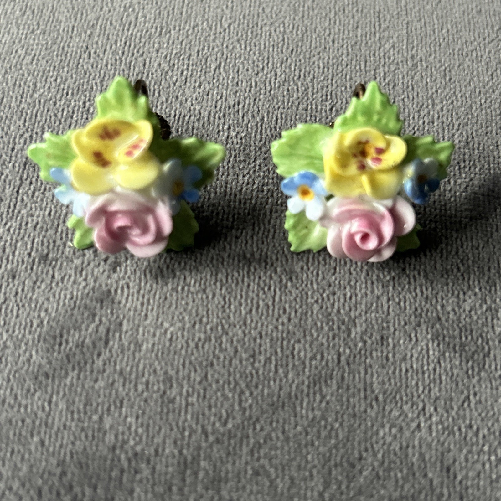 1950’s Vintage Denton England Bone China Earings