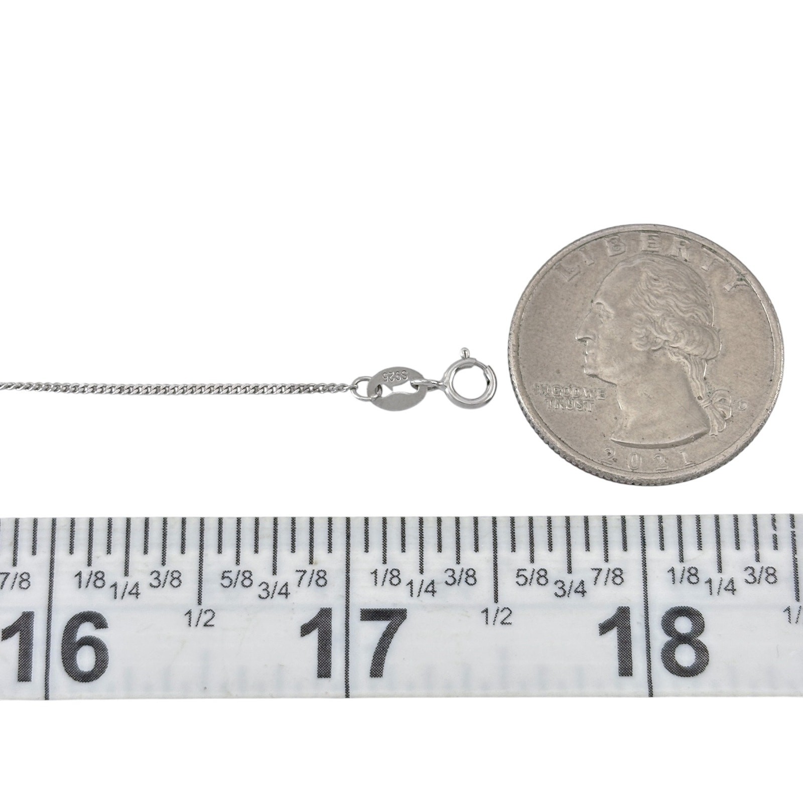 Vintage Sterling Silver 925 Curb Link Chain Necklace 15.5″, 16.5″, 17.5″