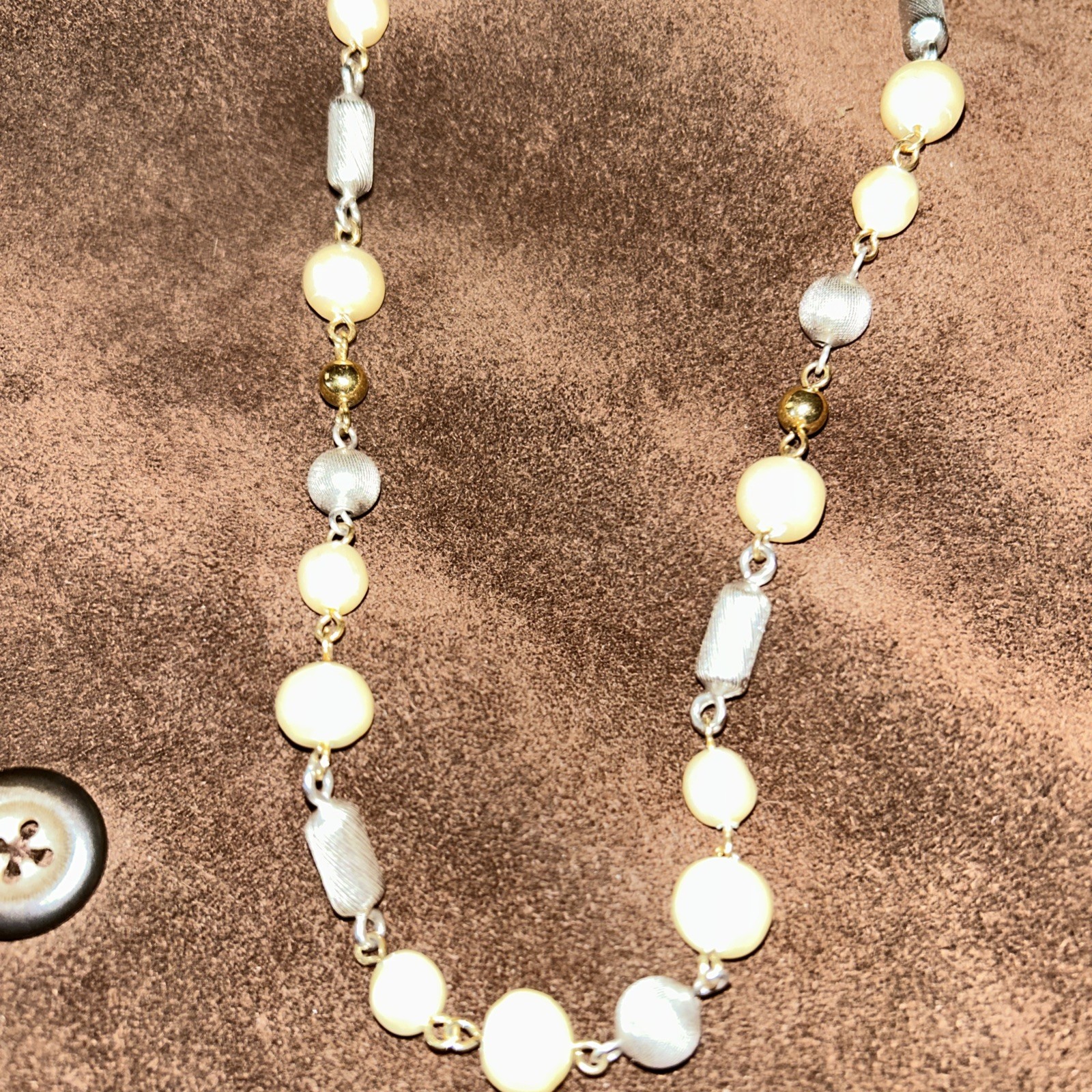 Vintage Monet Necklace With Untested Pearl Like Beads