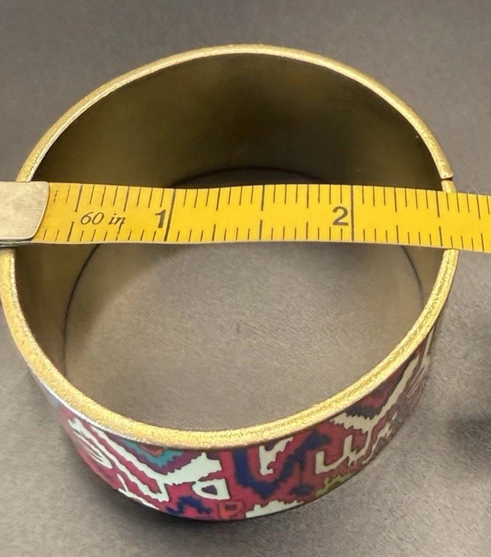 Y2K Henri Bendel Ny Tribal Inspired multicolored Enameled Inkat Bracelet Bangle