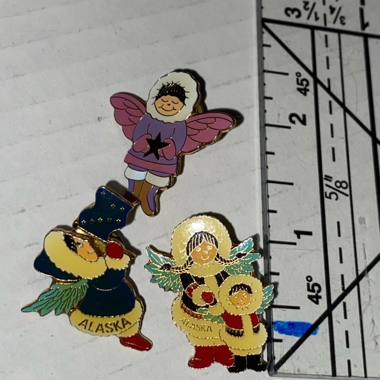 *5A collectible souvenir pins set 3 Alaskan Angel or “Alaska Native Angel pins