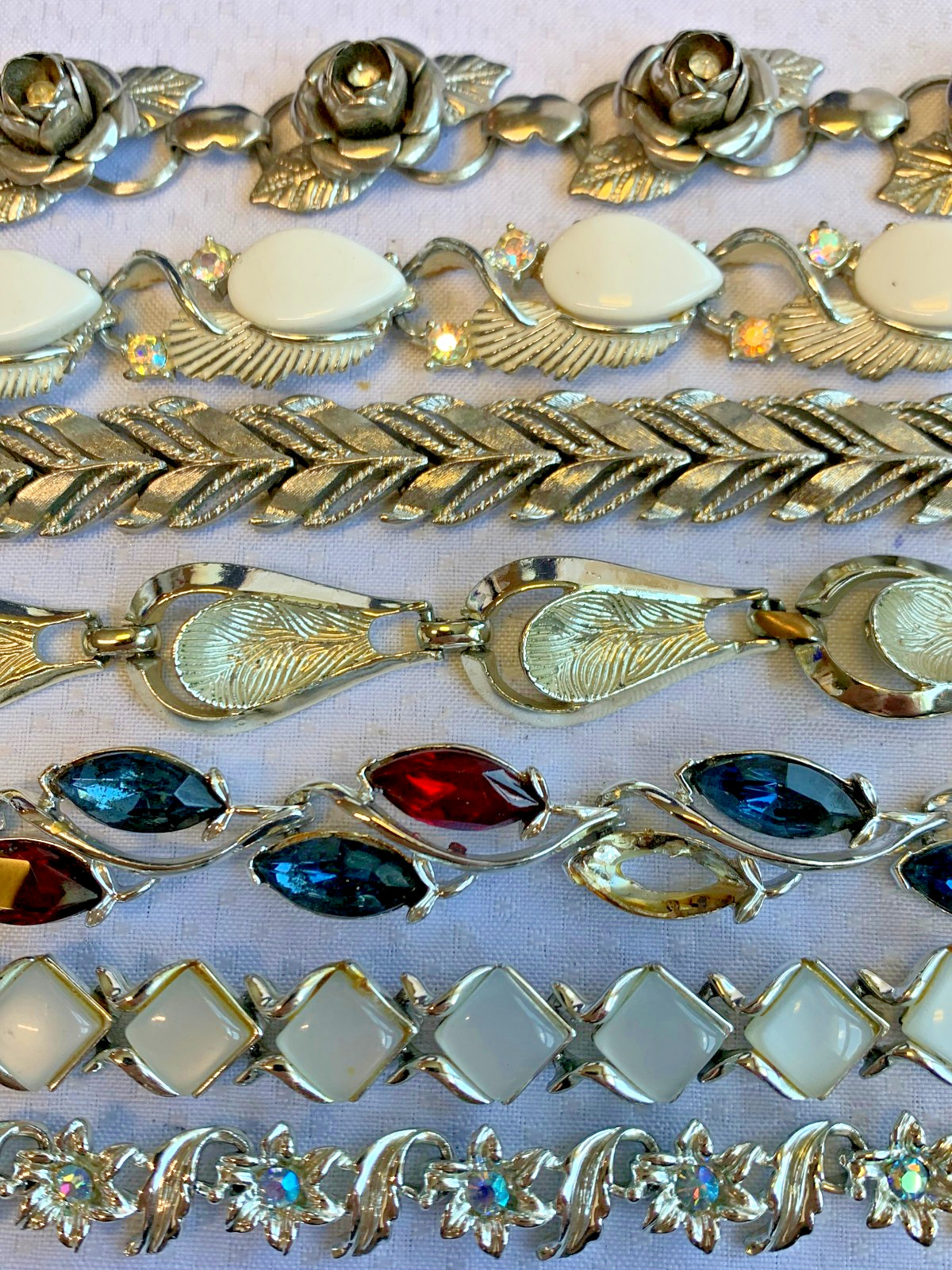 Vtg Necklace Lot Costume Jewelry Coro Monet Rhinestones Lucite Faux Gemstones