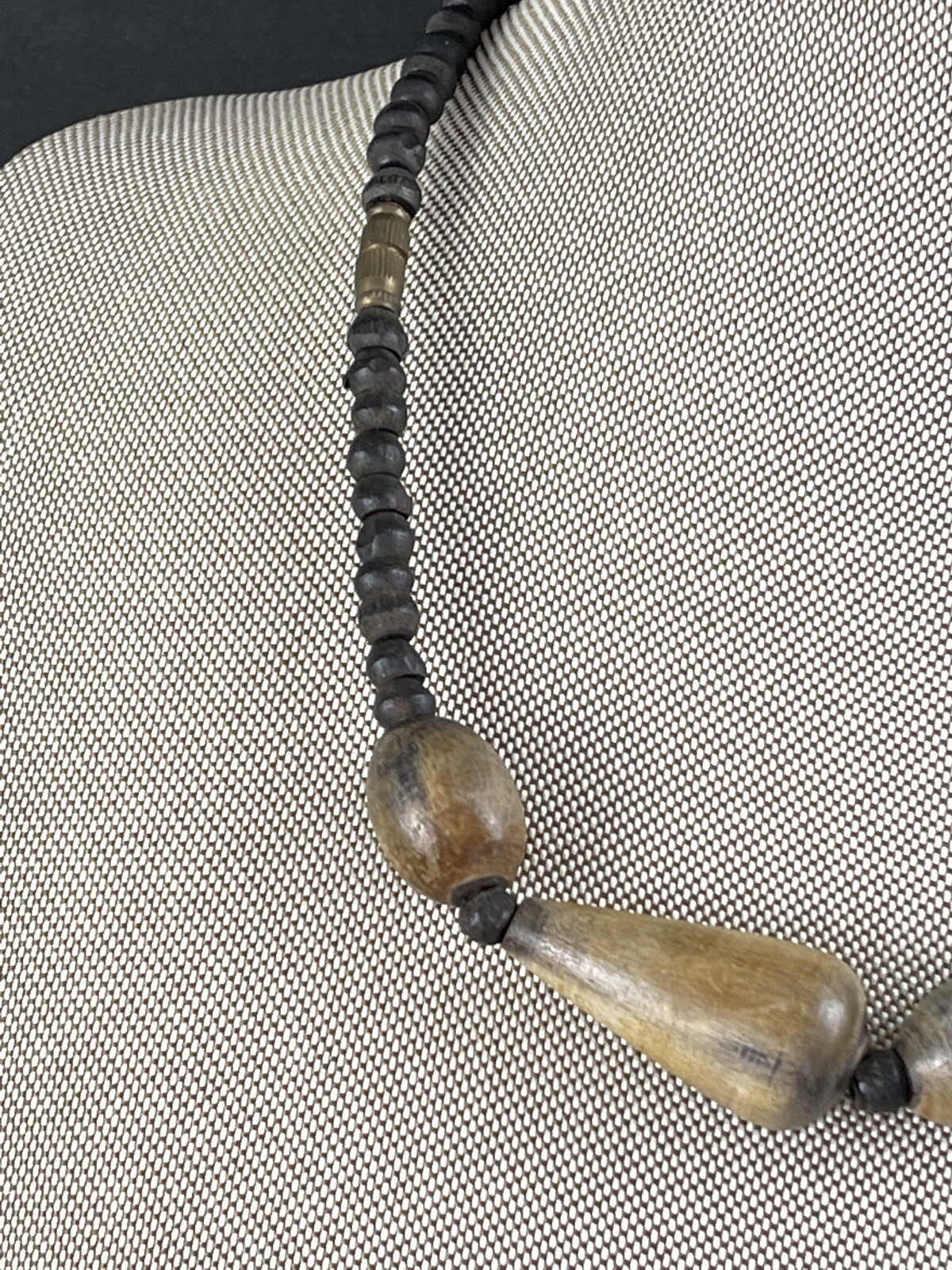 Tribal Style Wood and Lucite Necklace
