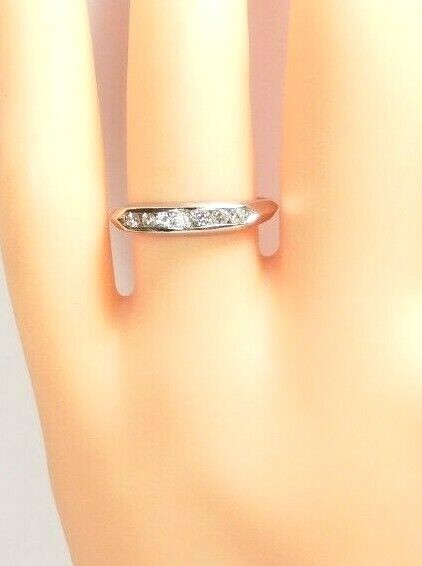 Antique Art Deco Diamond Wedding Band Platinum Ring Size 6.5 UK-M1/2 EGL USA