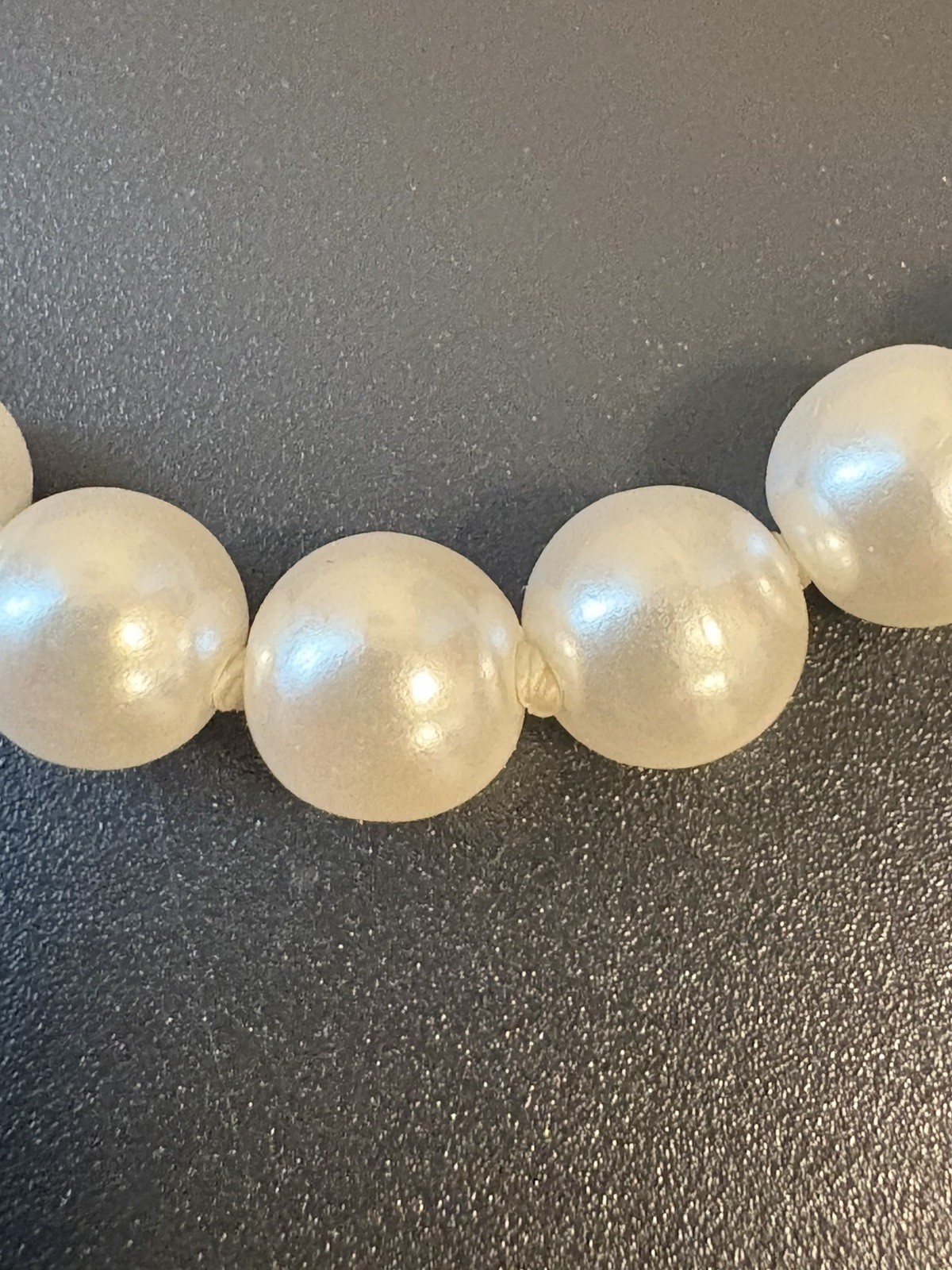 Vintage Single Strand White Faux Pearls Necklace Minimalist Classic Jewelry