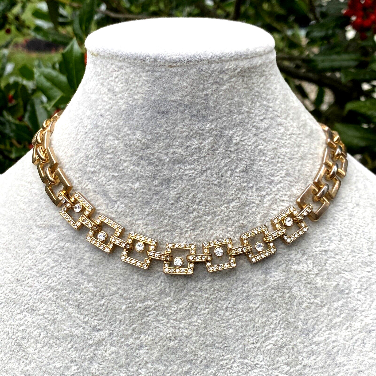 Vintage Choker Necklace Estate Jewelry Pre-Owned Gold Wash