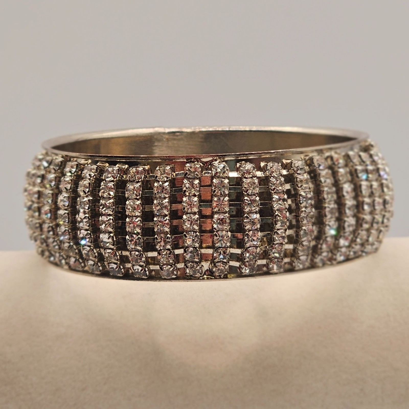 Rhinestone Tassel Chunky Statement Bangle Bracelet Glam Wedding Bridal