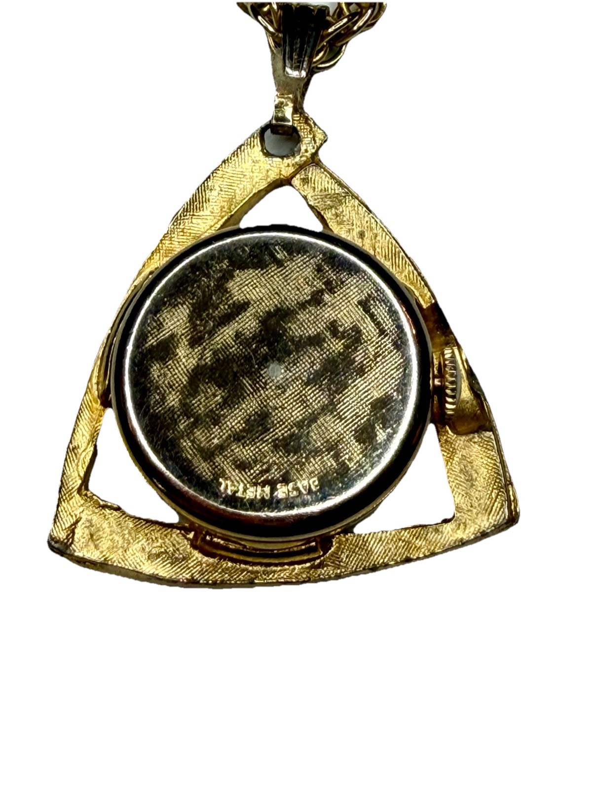 Vintage Silver Hampden Wind-up Watch Necklace 24” Chain, 35 MM Case
