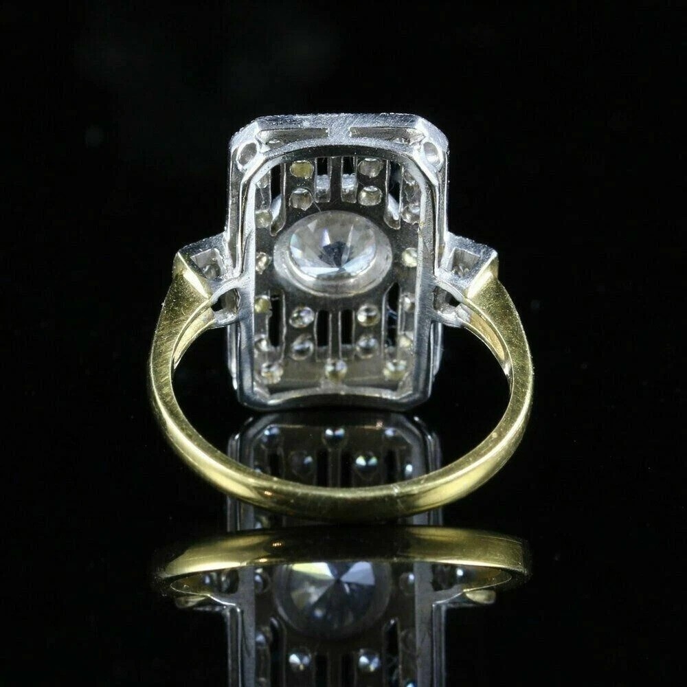 Vintage Art Deco 2.41CT Round Cut Lab Created Diamond 14K Two-Tone Gold Finish