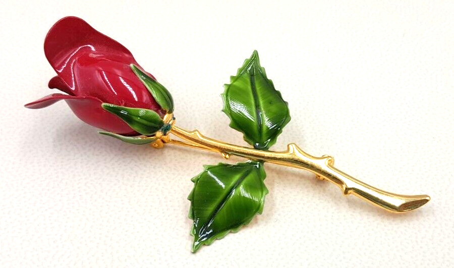 VTG TACOA Legend of the Christmas Rose Stunning 3″ Long Stem Rose Original Box