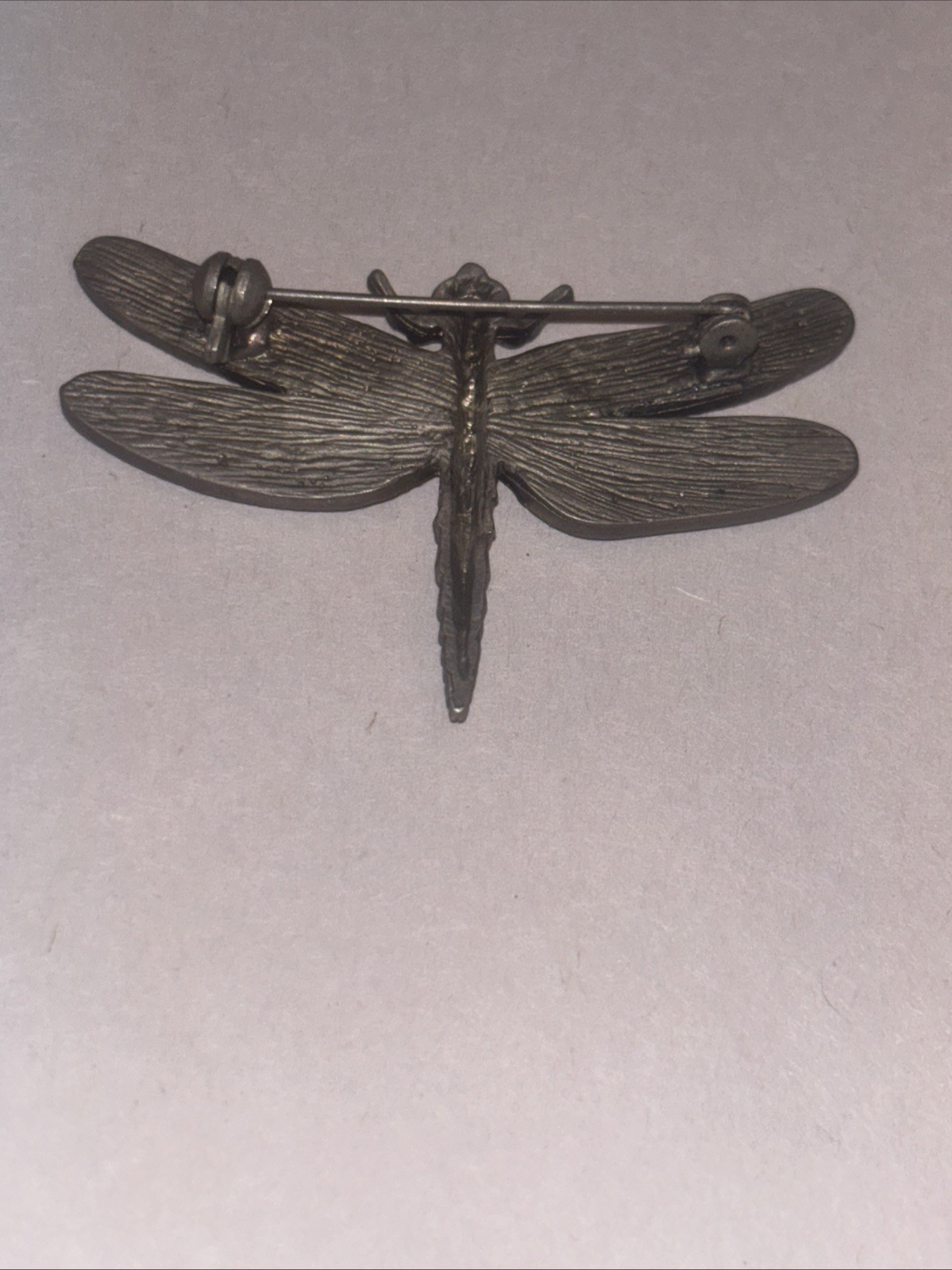 Vintage dragonfly brooch with blue enamel finish