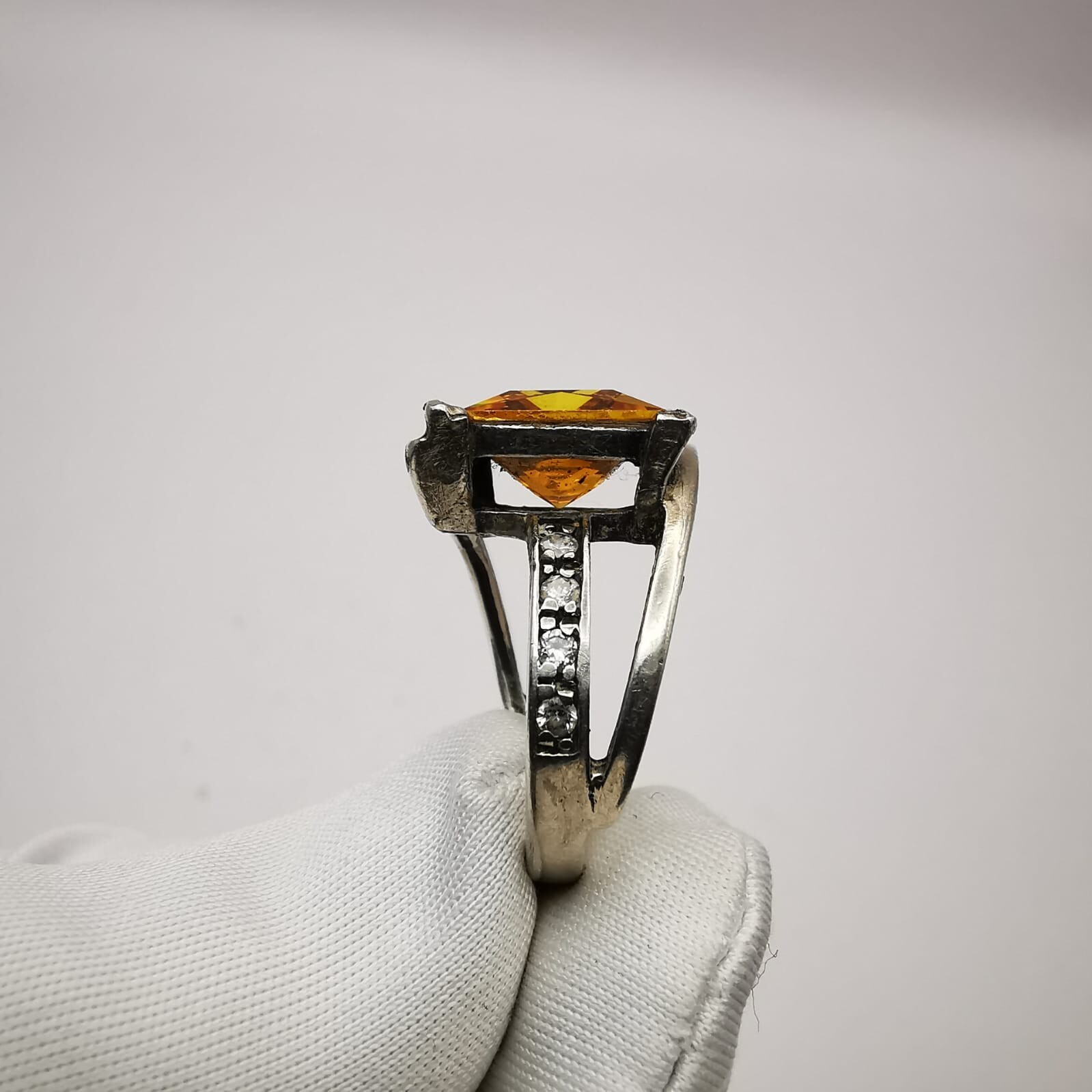 Vintage Unusual Set Earrings Ring Sterling Silver 925 , Women’s Jewelry Zirconia