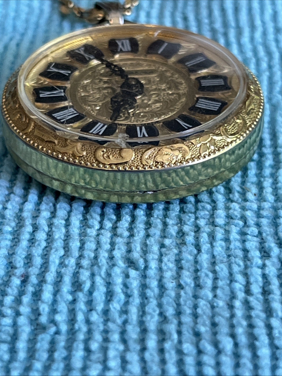 Vintage Lucerne Swiss Made Gold-Tone Pendant Watch 1 Jewel Manual Winding Works