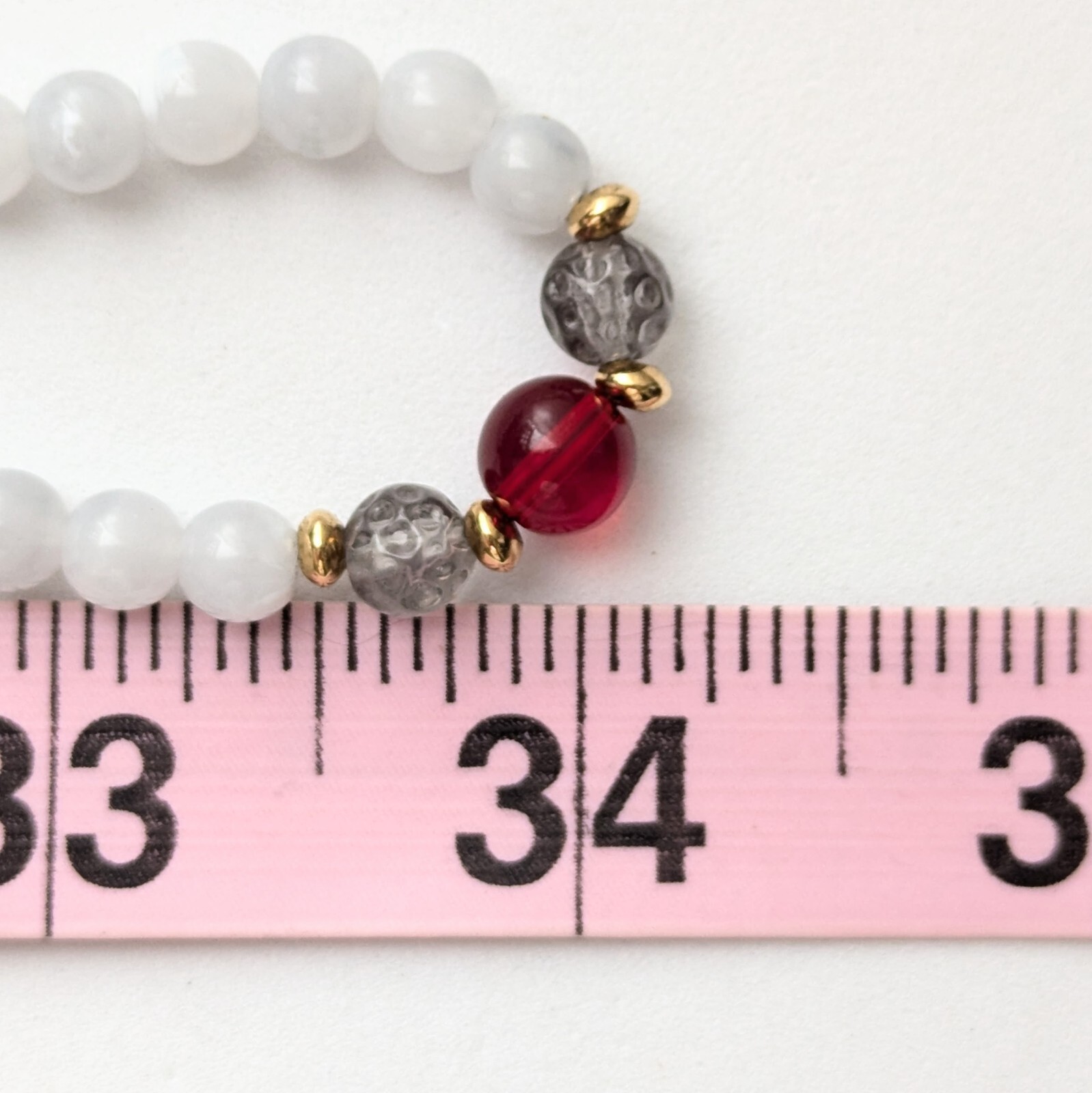 Monet Red White Beaded Rope Necklace Signed Vintage Jewelry 34”