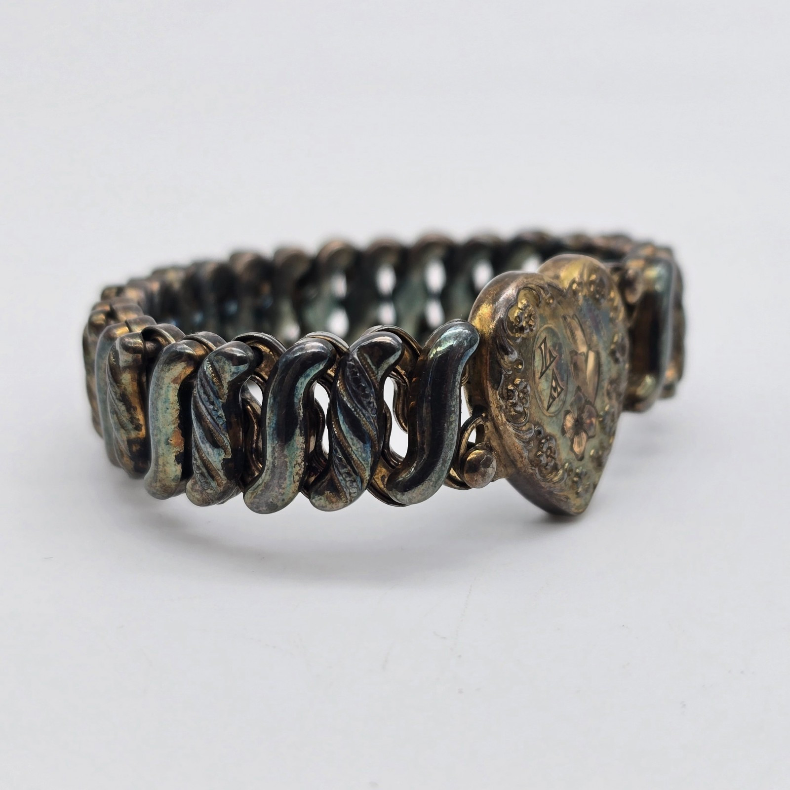 VTG Carmen Deluxe Sweetheart Floral Gold Filled Expanding Bracelet – LA Initials