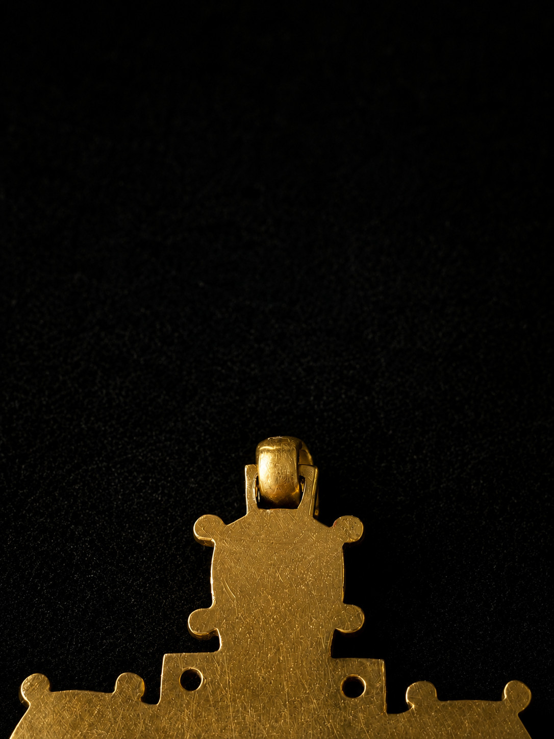 Antique Byzantine Revival Cross Pendant 18K Gold Enamel 4 Diamond Rare Religious