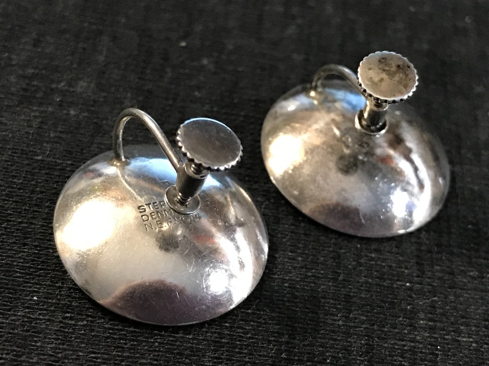 Sterling Silver Modernist Designer N E FROM Screw Back Earrings ~ Denmark