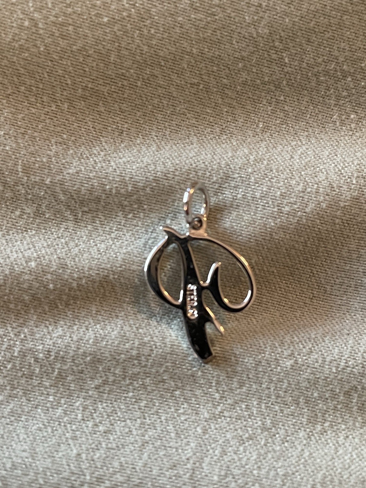 Vintage Initial Letter P Sterling Pendant Marked 925, As Is